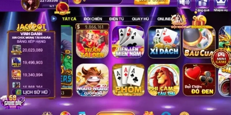 Game bài Phỏm được yêu thích nhất tại nhà cái 68gamebai