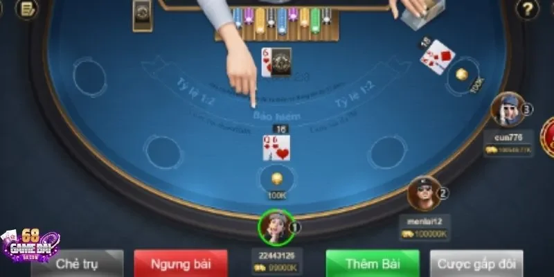 Giao diện chơi game bài Xì Dách tại 68 game bài