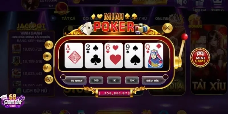 Thực hiện chơi Mini Poker nhanh chóng, đơn giản