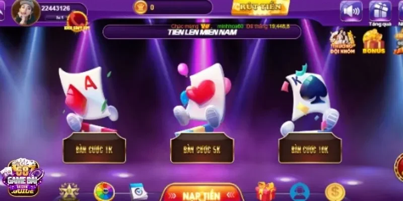 Xem thêm mức cược tại Tiến Lên Miền Nam 68 game bài